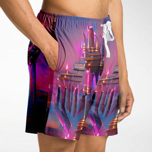 Hebrew Israelite Menorah Syncwave Premium Grown Man Prep Casual Shorts