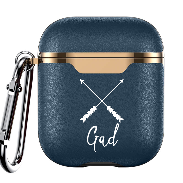 Custom Tribe Of Gad Leather Airpod Case - Electroplated