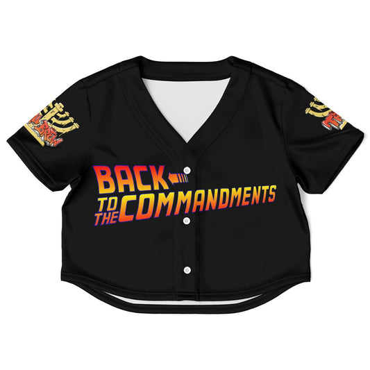 Hebrew Israelite Women's Back To The Commandments Black Baseball Jersey
