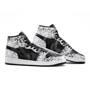 Artic Tundra Camouflaged Unisex Leather Hi-Top Sneaker