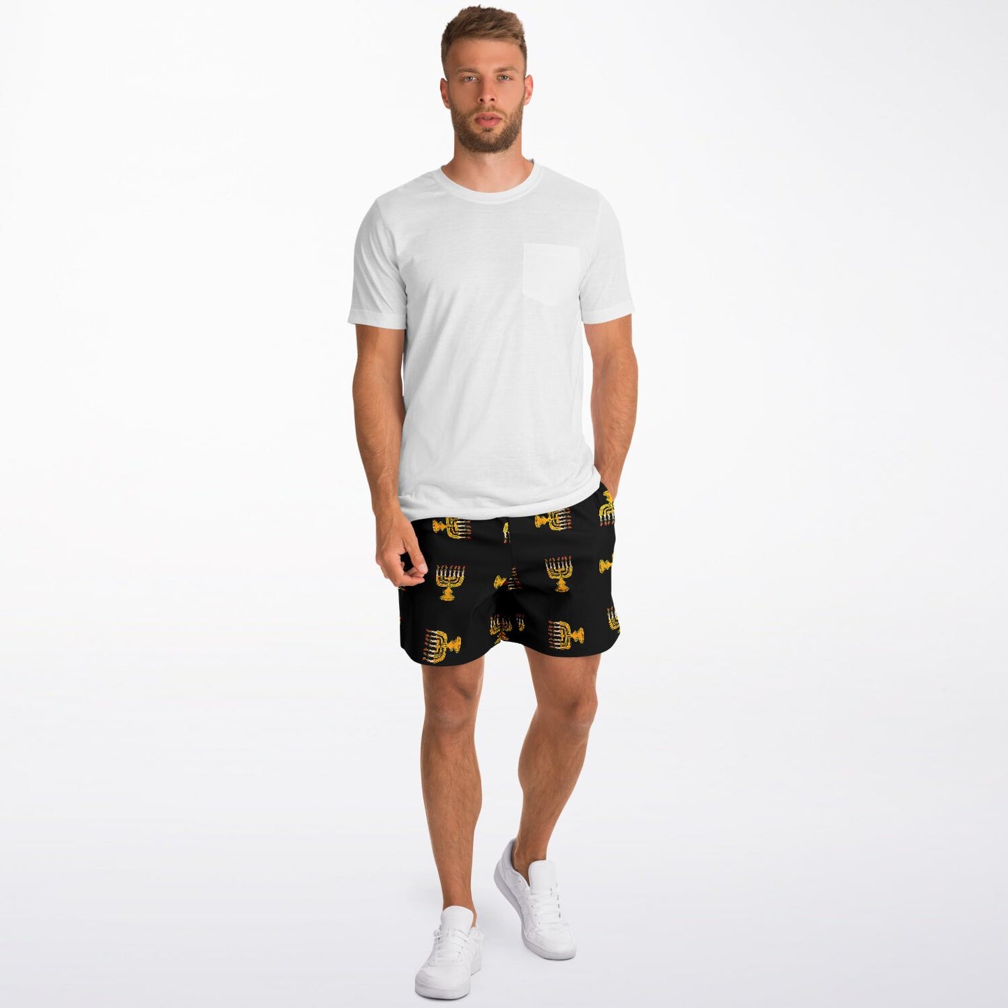 Hebrew Israelite Menorah Pattern Casual Shorts