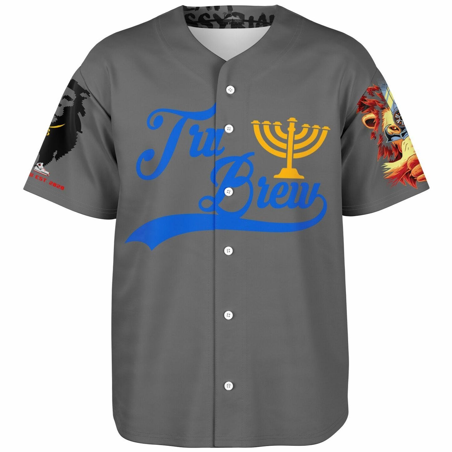 Tru Brew Smoke Grey Royal Blue Baseball Jersey