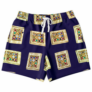 Hebrew Israelite Hoshen Pattern Casual Shorts Royal Purple