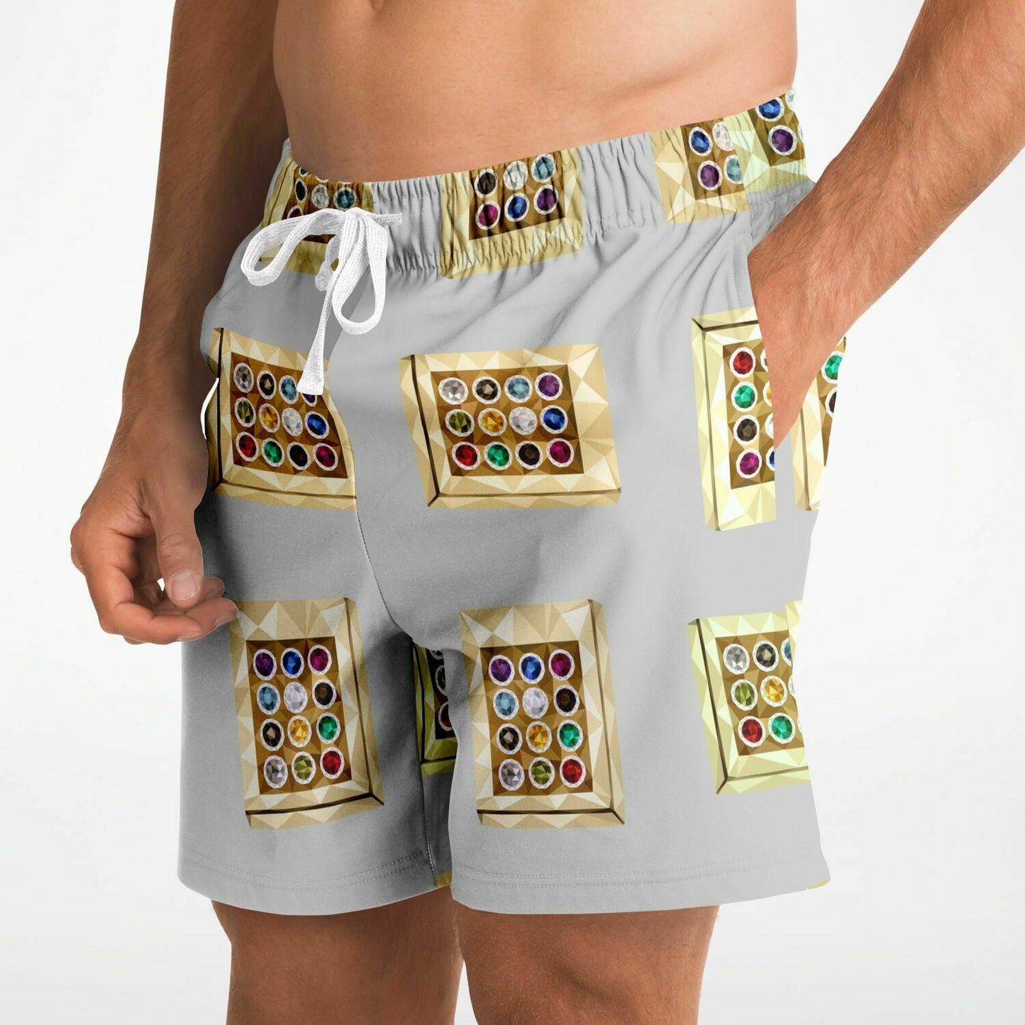 Hebrew Israelite Hoshen Pattern Casual Shorts Grey