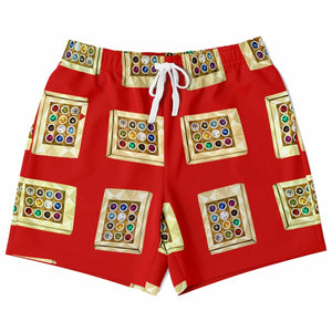 Hebrew Israelite Hoshen Pattern Casual Shorts Red