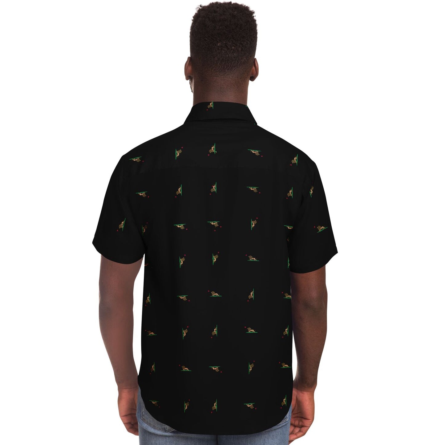 Hebrew Israelite Lion Of Judah Pattern Polo Black