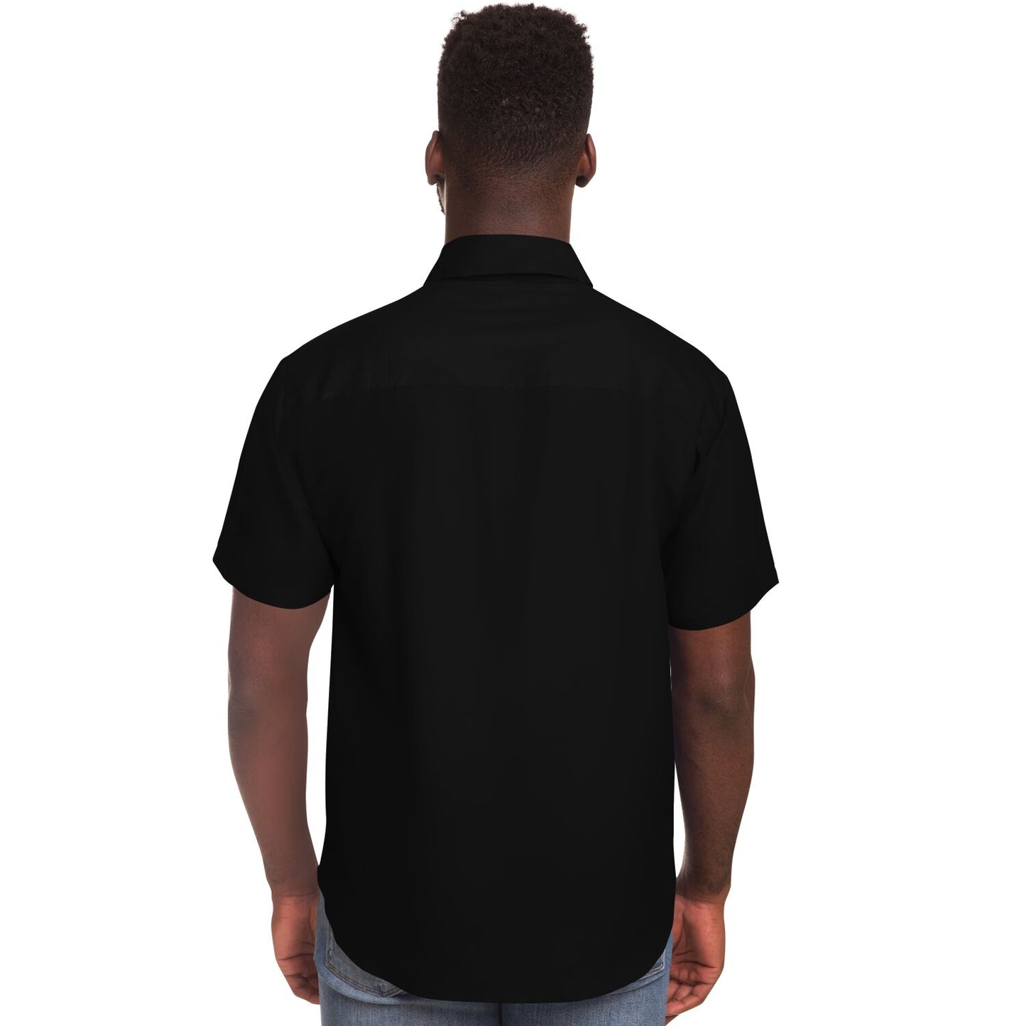 Hebrew Israelite Menorah Short Sleeve Poplin Polo Black