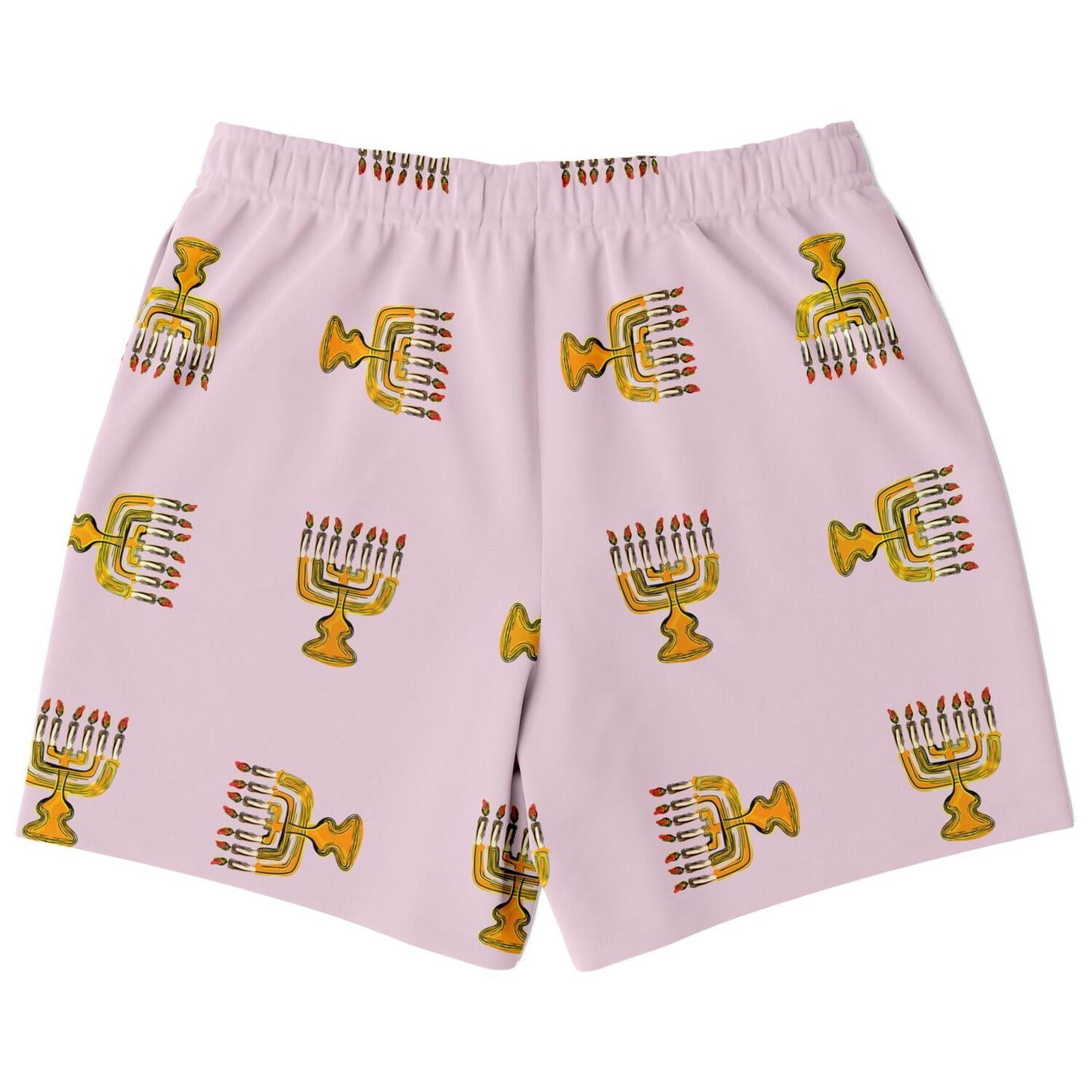 Hebrew Israelite Menorah Pattern Casual Shorts Salmon