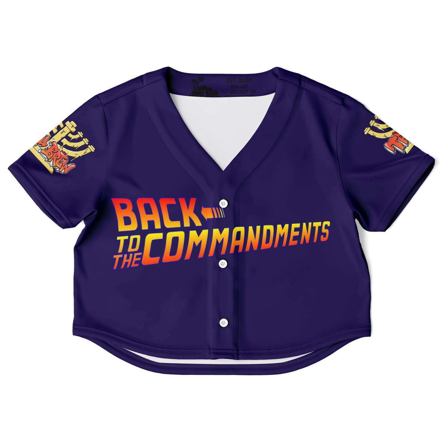 Hebrew Israelite Women's Back To The Commandments Royal Purple Baseball Jersey