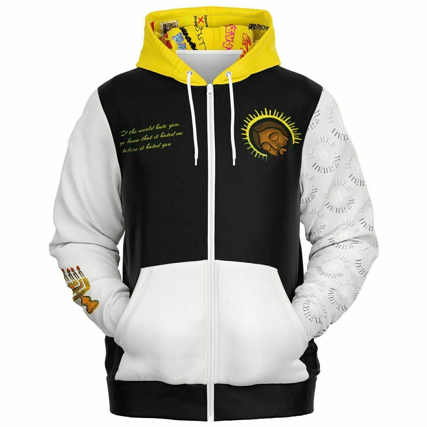 Humble Hebrew Limited Fashion Zip-Up Hoodie Off White