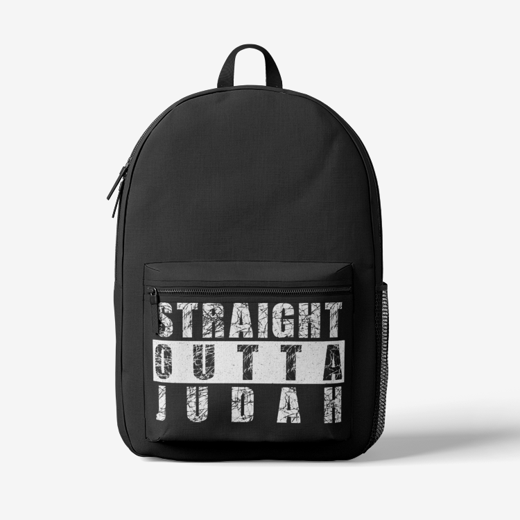Judah Retro Black Print Trendy Backpack