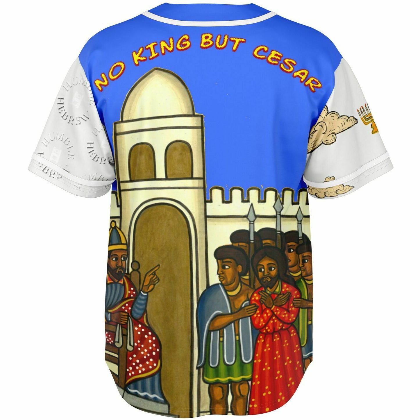 No King But Cesar Royal Blue Baseball Jersey