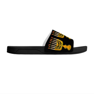 Menorah Slide Sandals - Black