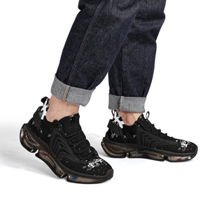 Custom Hebrew Israelite Creation Reaction Athletic Sneakers - Black