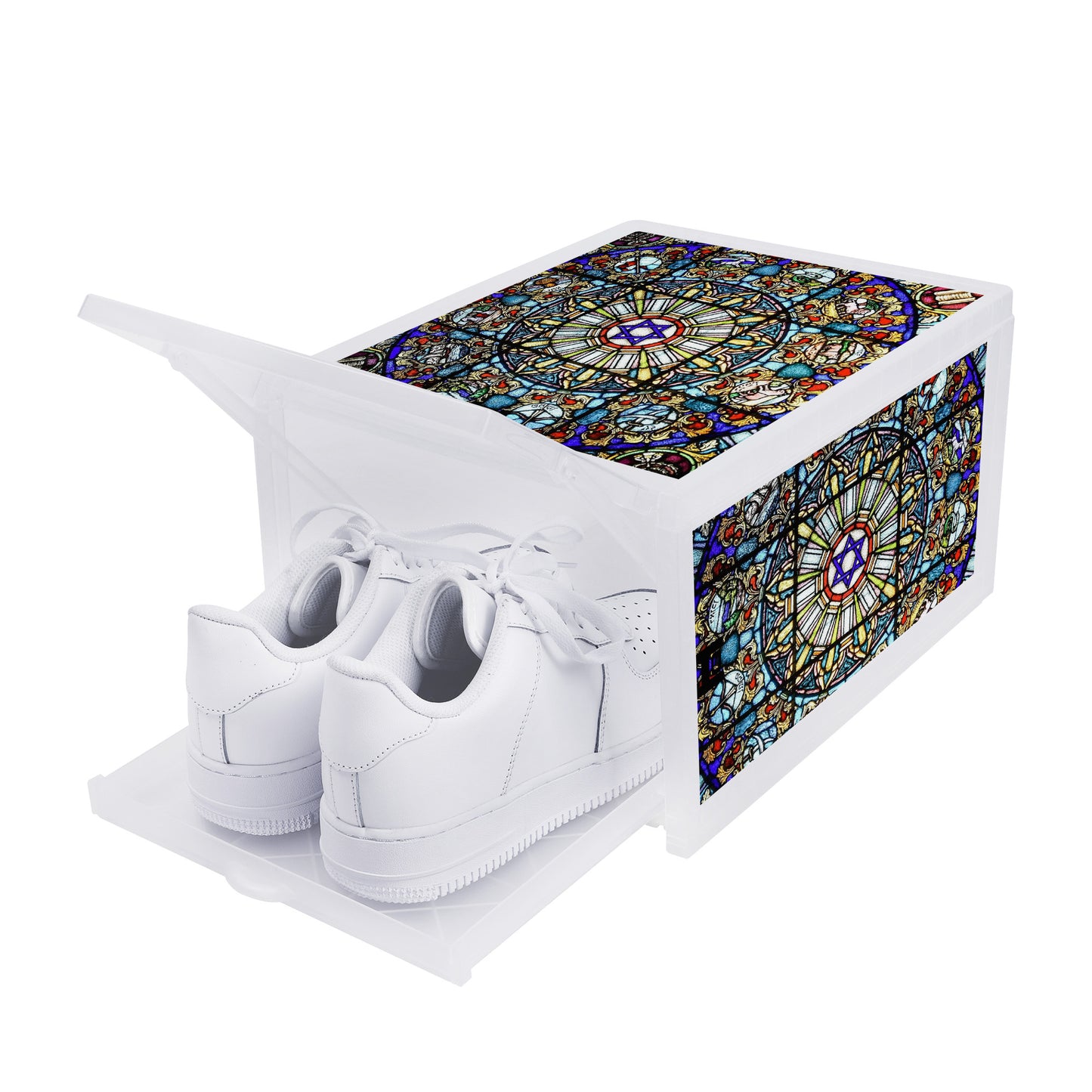 Custom 12 Tribes Of Israel Mosaic 3-sided Printed Shoe Box