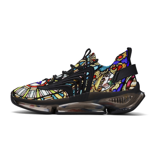 Custom Hebrew Israelite 12 Tribes Of Israel Mosaic Reaction Athletic Sneakers - Black