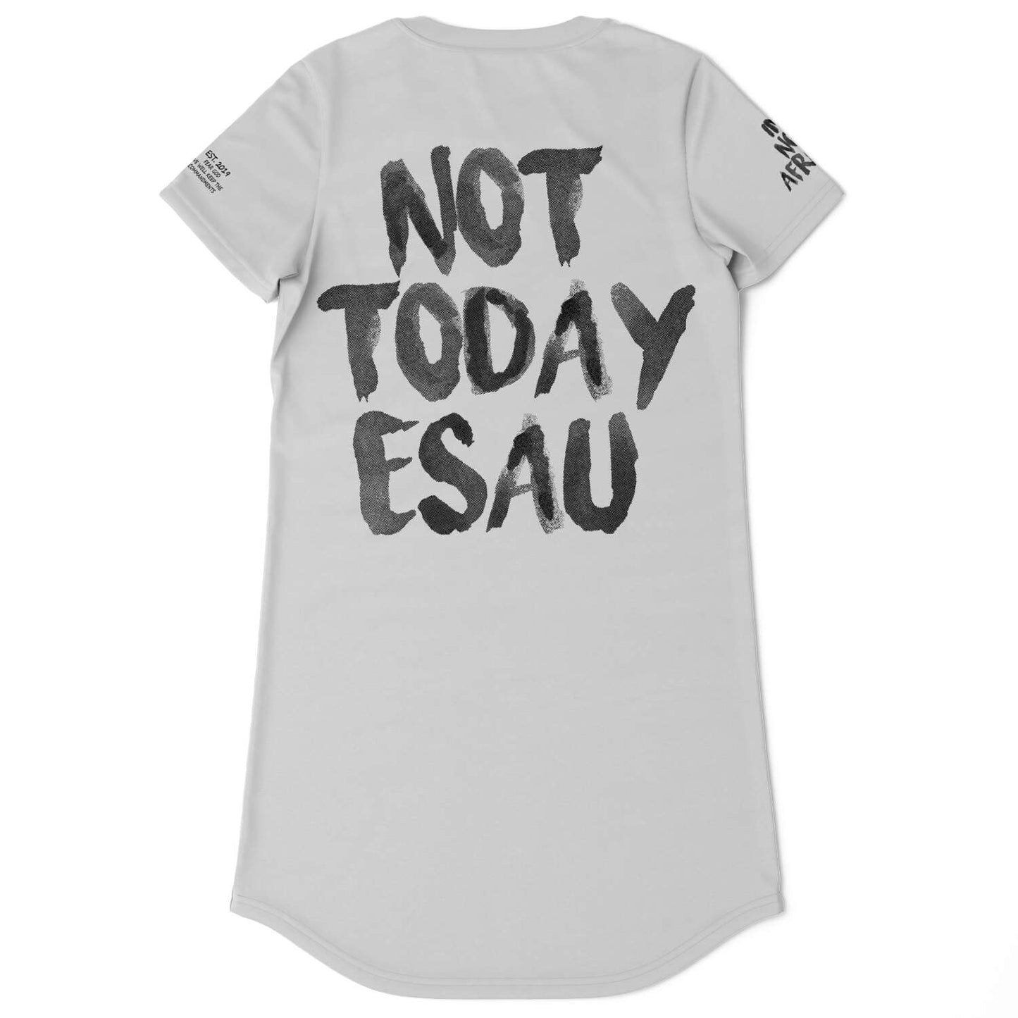 Hebrew Israelite Women's "Not Today Esau" Grey Jersey T-shirt Dress