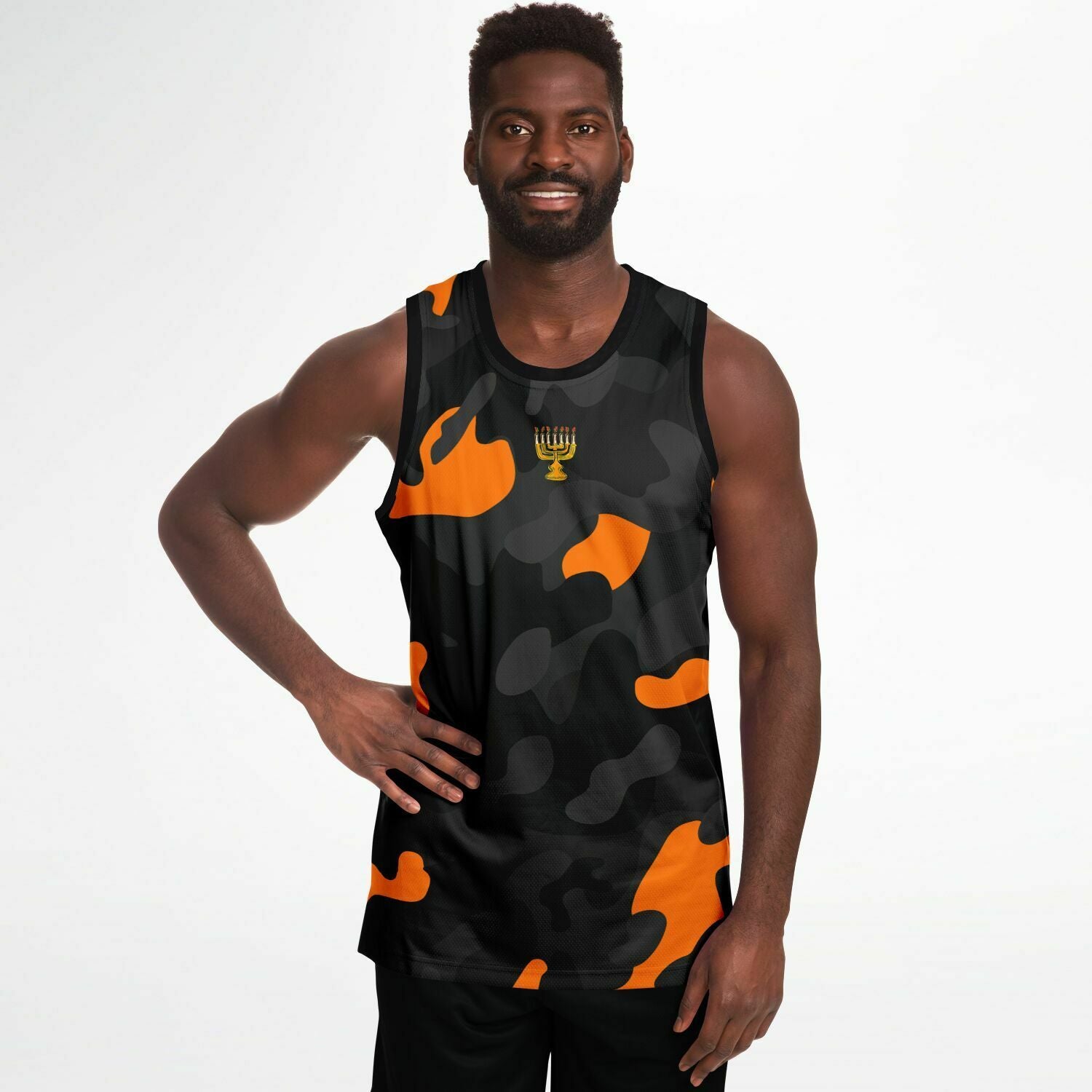 Camo Orange Premium Fit Basketball Jersey