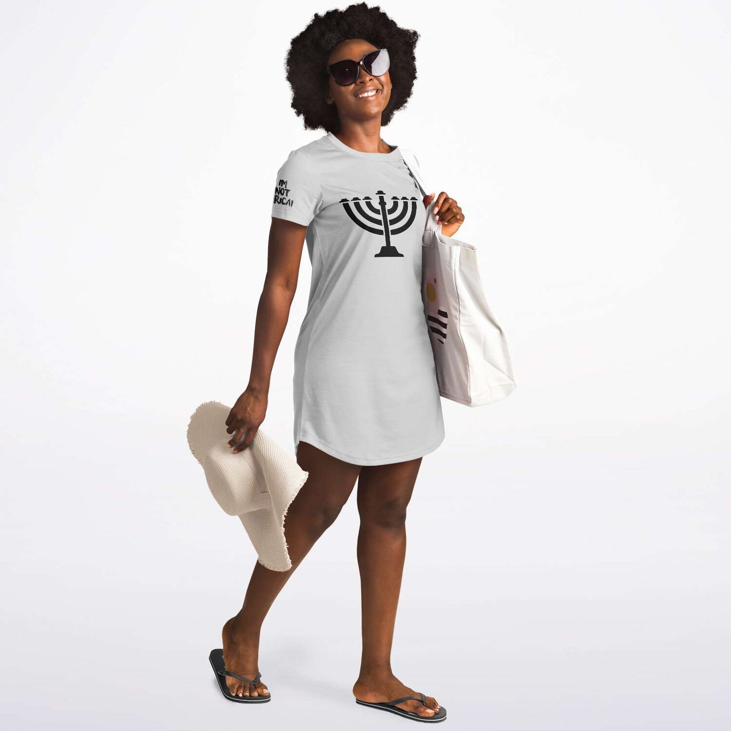 Hebrew Israelite Women's "Not Today Esau" Grey Jersey T-shirt Dress