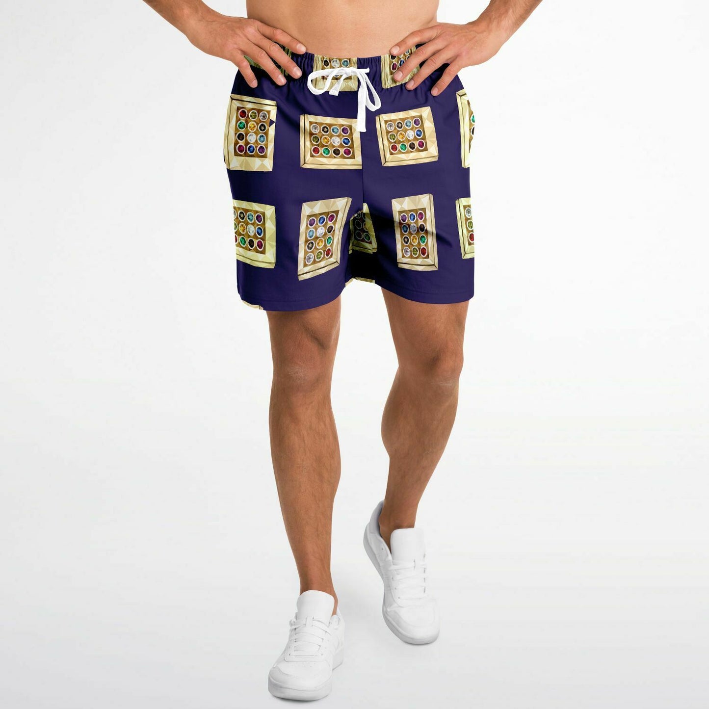 Hebrew Israelite Hoshen Pattern Casual Shorts Royal Purple