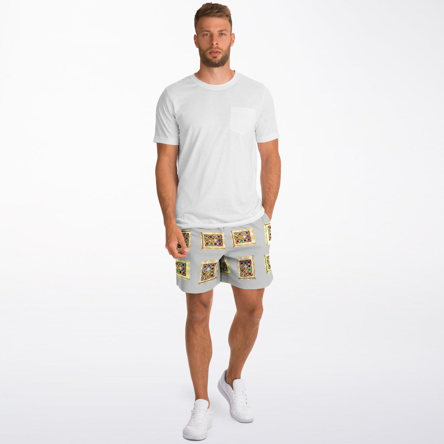 Hebrew Israelite Hoshen Pattern Casual Shorts Grey