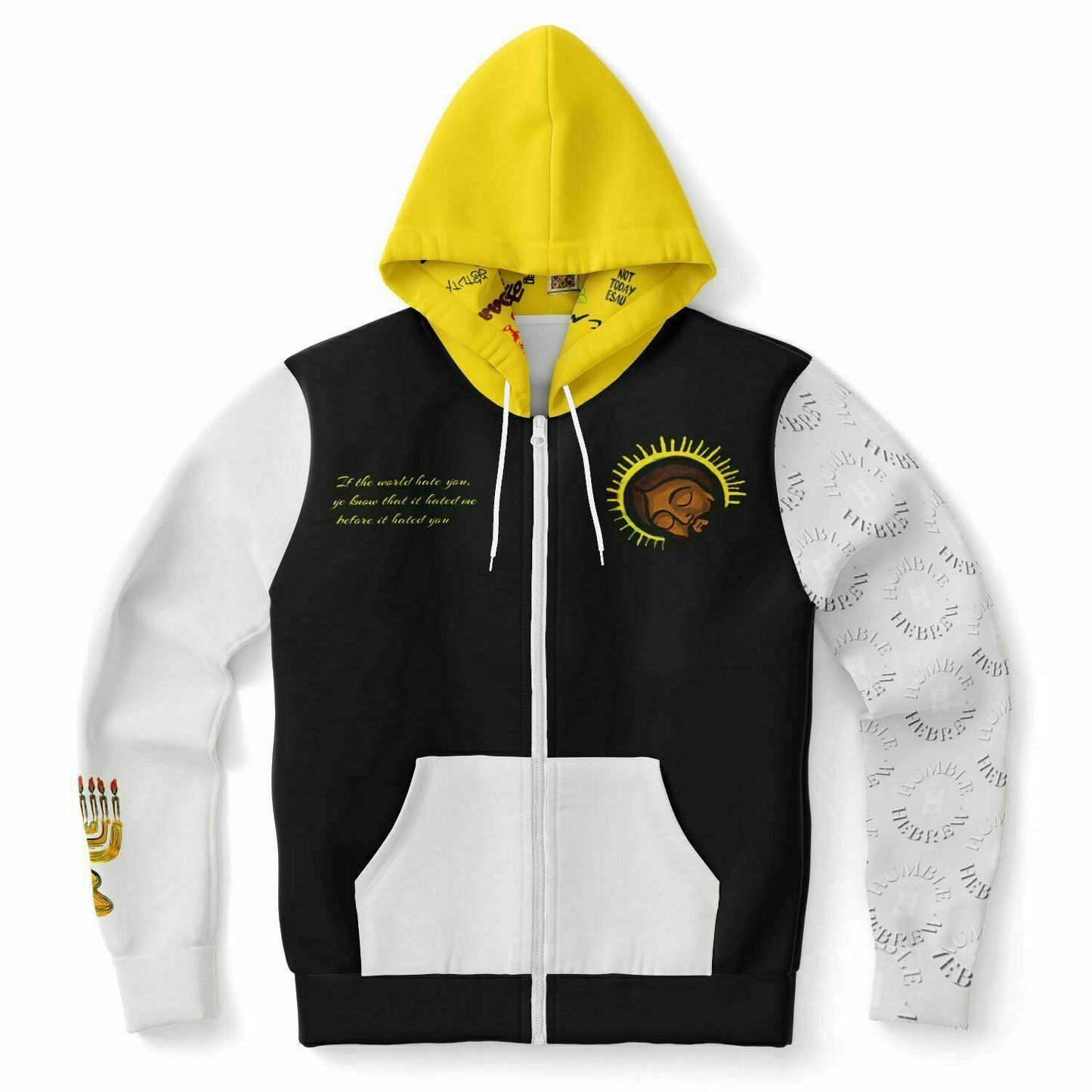 Humble Hebrew Limited Fashion Zip-Up Hoodie Off White