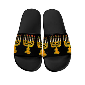 Menorah Slide Sandals - Black