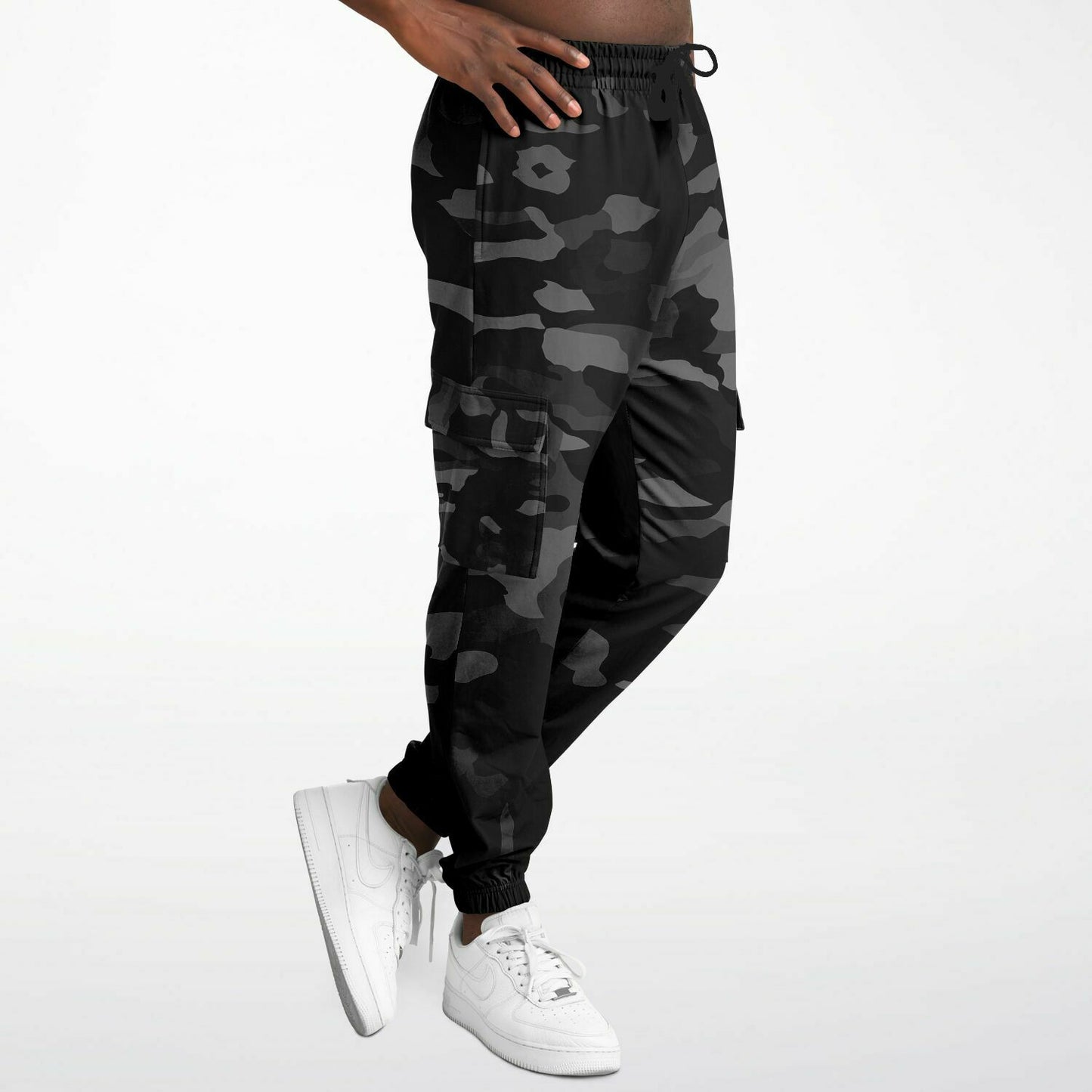 Camo Black Premium Fit Sweatpants w/Cargo Pockets