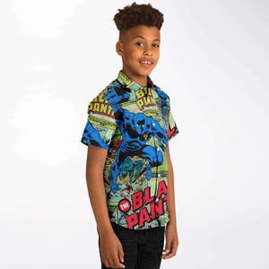 Hebrew BLK Panther Childrens Poplin Button Down