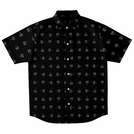 Hebrew Israelite Maccabees Pattern Short Sleeve Poplin Polo Black