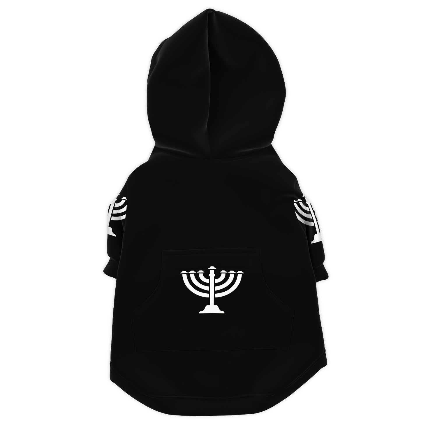 Hebrew Israelite Kalab Dog Black Menorah Zipper Hoodie