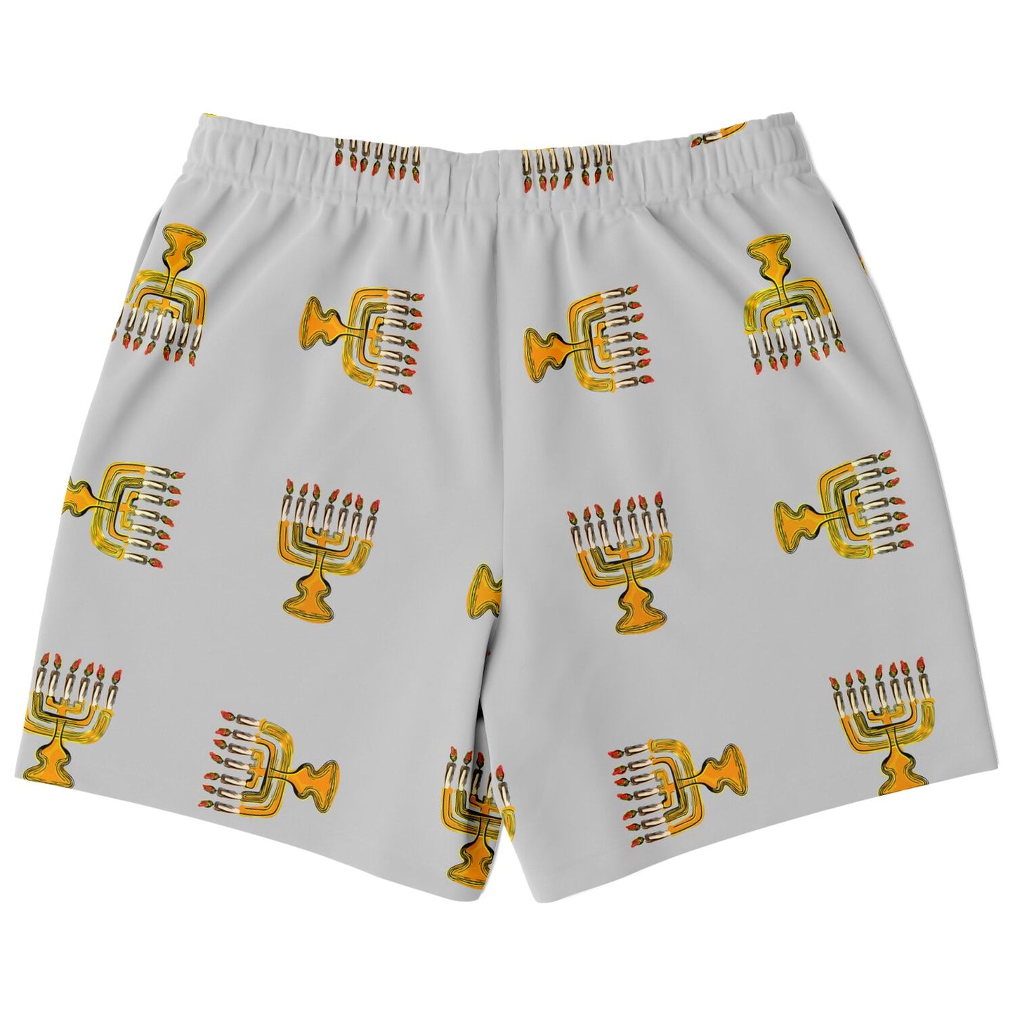 Hebrew Israelite Menorah Pattern Casual Shorts Grey