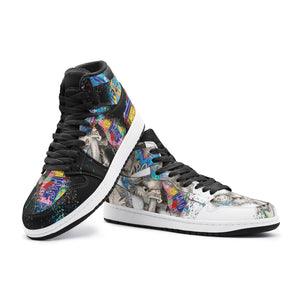 Fighter Graffiti Leather High Tops
