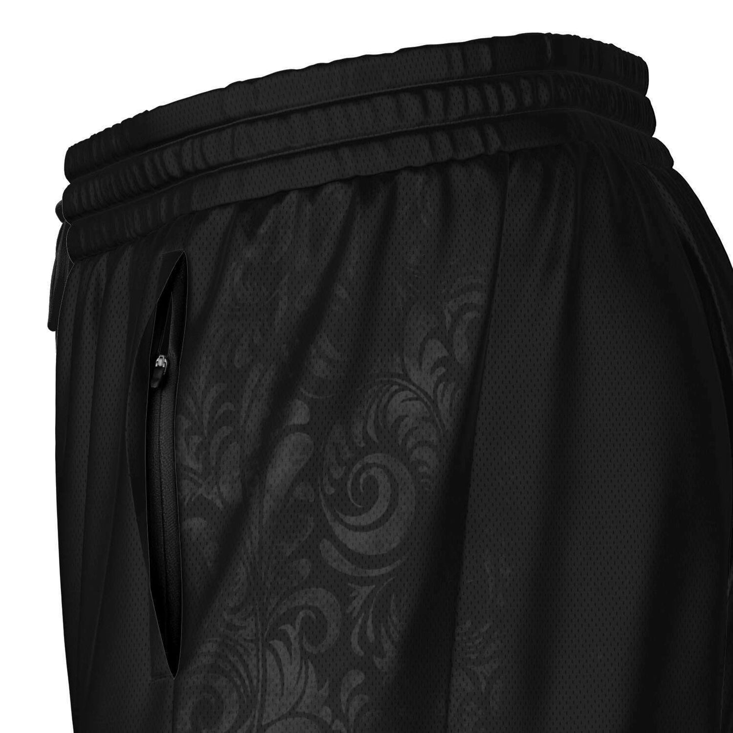 Athletic 2 in 1 Shorts w/Black Paisley Mosaic artwork