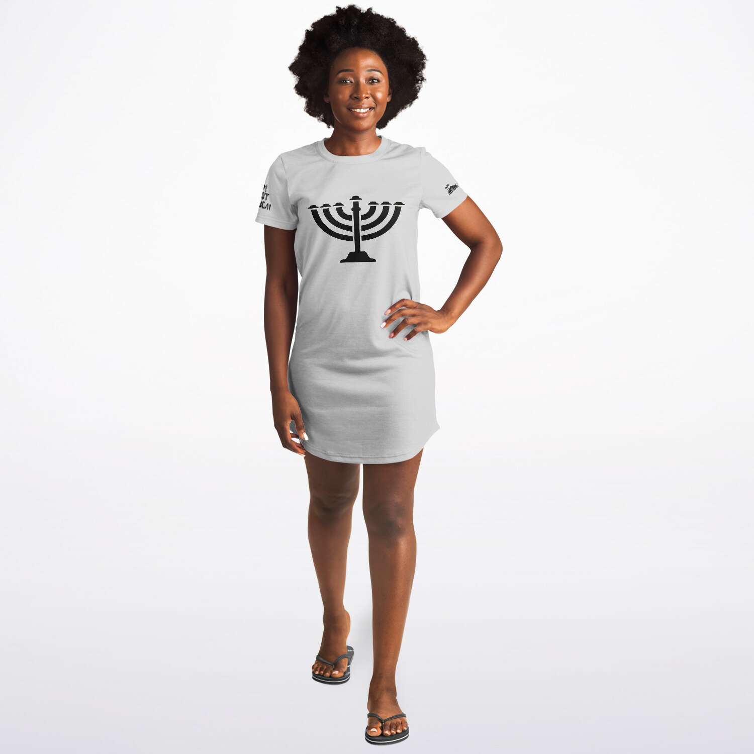 Hebrew Israelite Women's "Not Today Esau" Grey Jersey T-shirt Dress