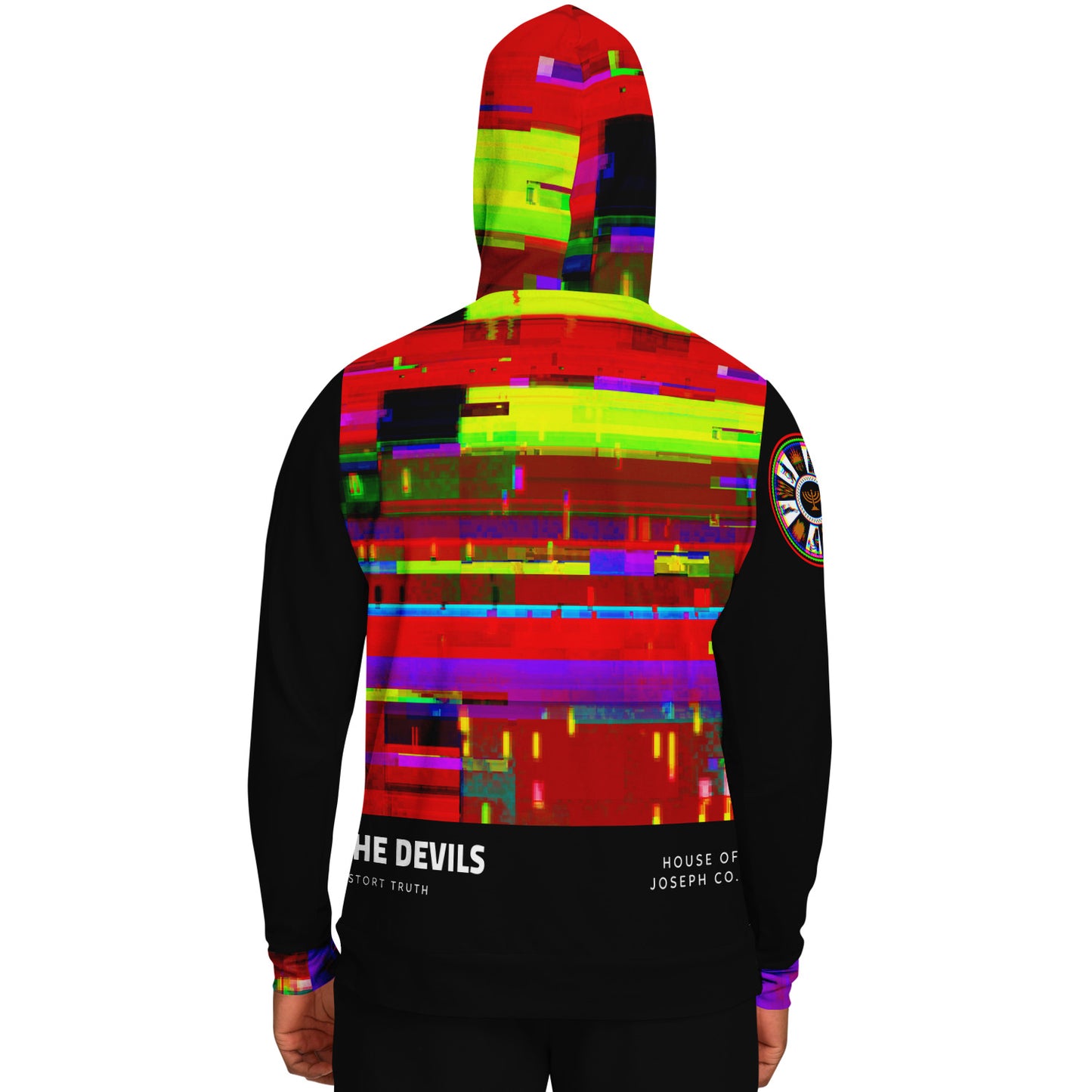 The Devils Distort All Over Black Hoodie With Graphic Art