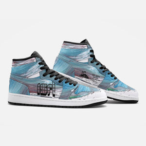 Abstract 2 Unisex High Top Leather Sneaker