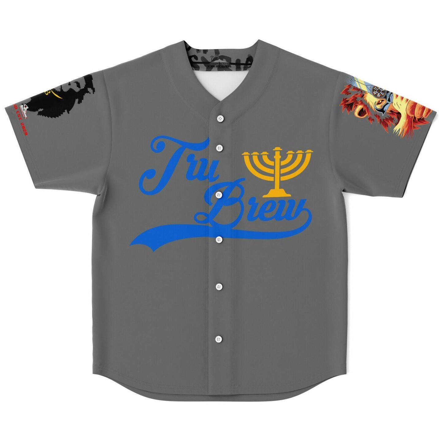 Tru Brew Smoke Grey Royal Blue Baseball Jersey