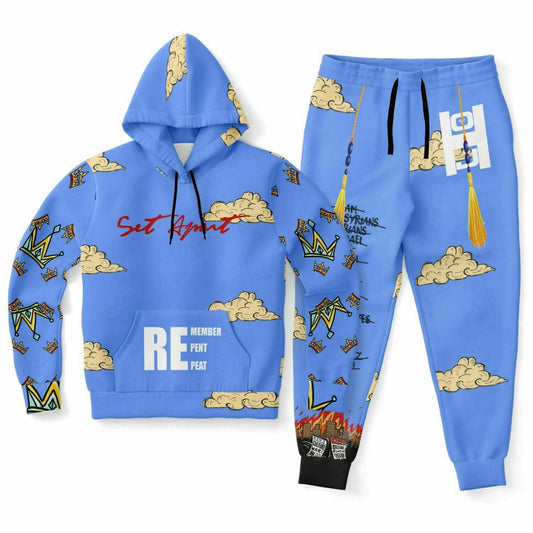 Set Apart Doodle Fashion Hoodie & Jogger Set Royal Blue