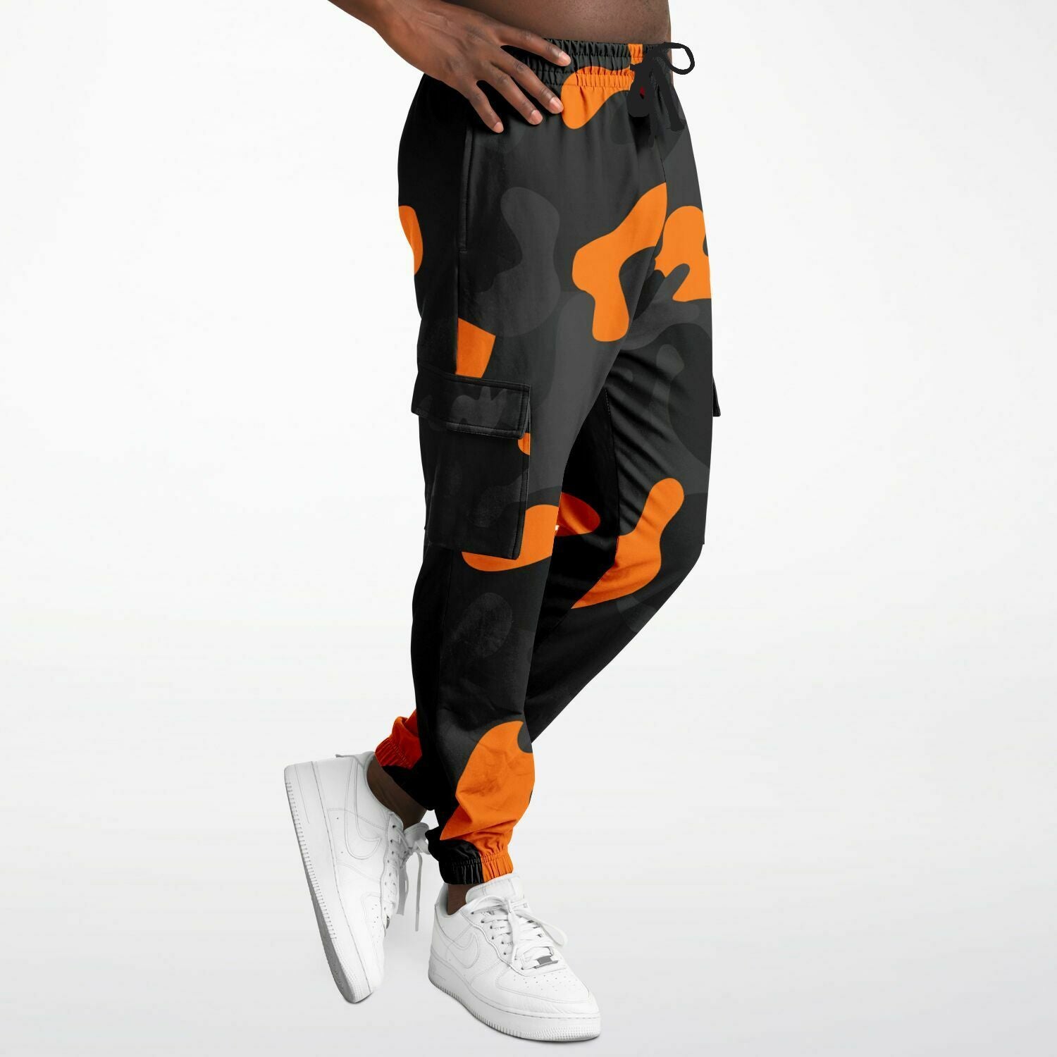Camo Orange Premium Fit Sweatpants w/Cargo Pockets