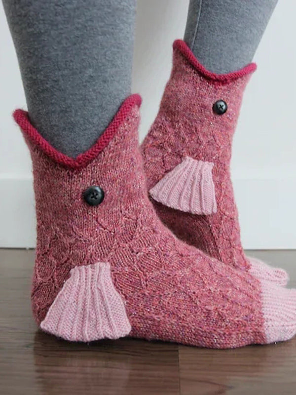 Knitted Crocodile Socks Medium Tube Animal Socks