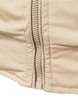 Men's Zip Rib Collar Slim Fit Casual Jacket