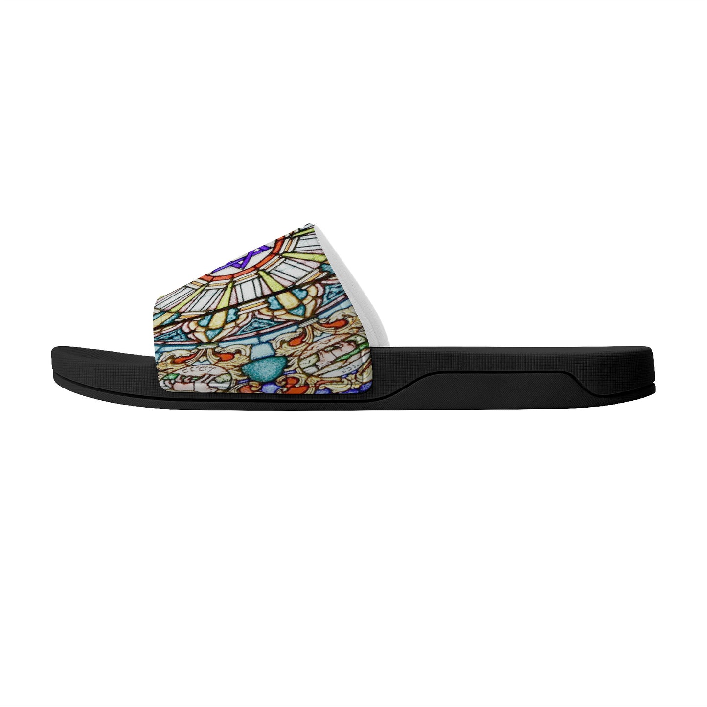 Mosaic 12 Tribes Of Israel D30 Slide Sandals - Black