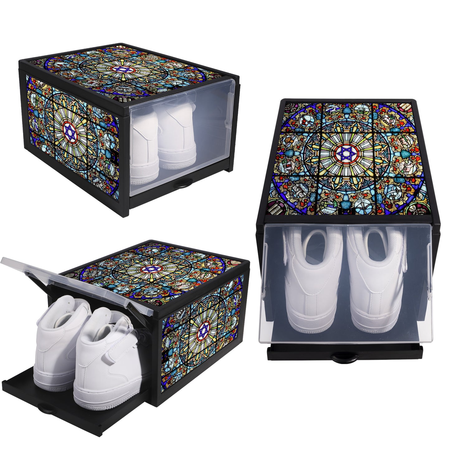 Custom 12 Tribes Of Israel Mosaic 3-sided Printed Shoe Box