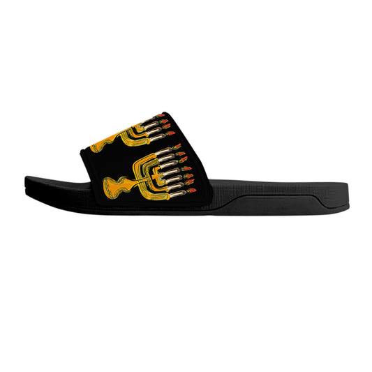 Menorah Slide Sandals - Black